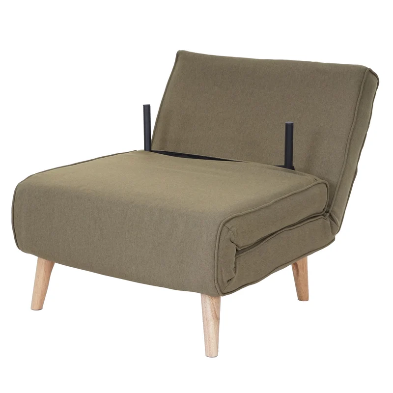Fauteuil de couchage canapé-lit chaise fonctionnelle relaxation dimension 185x75 cm en tissu vert 04_0006257