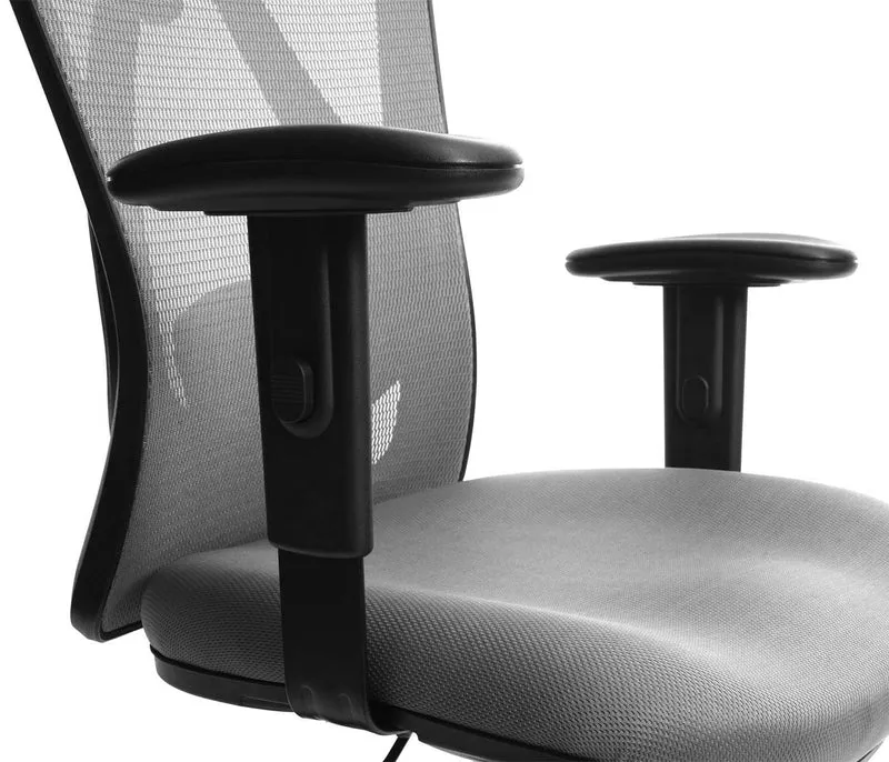 Fauteuil de bureau avec support lombaire ergonomique réglable en hauteur en maille gris 04_0006213