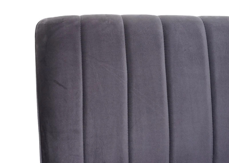 Banc canapé de salle à manger rembourré avec dossier en velours gris foncé et métal 160 cm 04_0005856