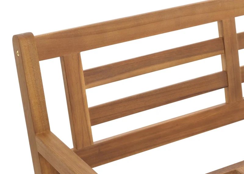 Banc de jardin en bois d'acacia massif avec dossier et accoudoirs sans coussins 04_0005835