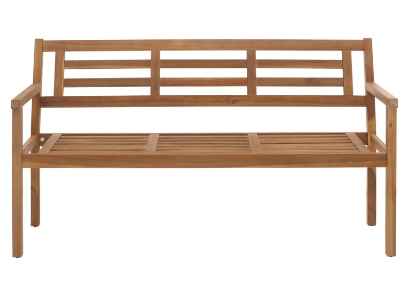 Banc de jardin en bois d'acacia massif avec dossier et accoudoirs sans coussins 04_0005835