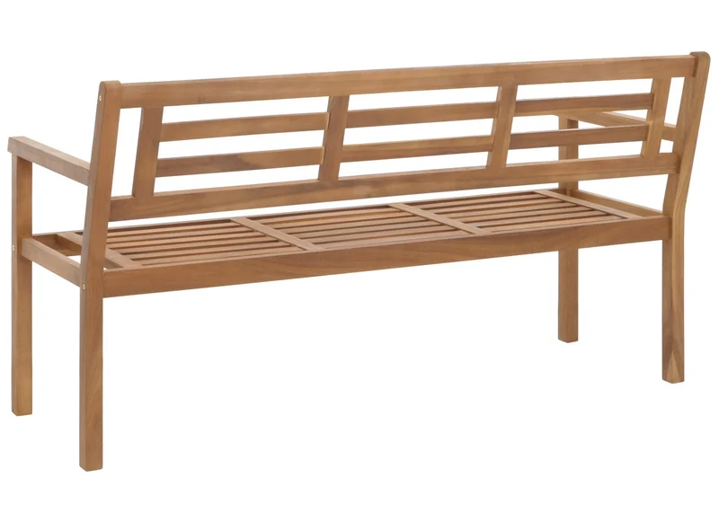 Banc de jardin en bois d'acacia massif avec dossier et accoudoirs sans coussins 04_0005835