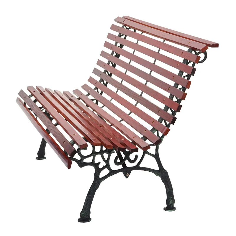 Banc de jardin avec dossier en bois marron 2 places 122 cm 22kg 04_0005833