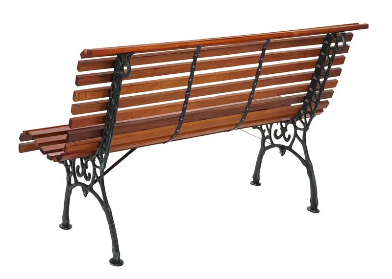 Banc de jardin avec dossier en bois marron 2 places 122 cm 22kg 04_0005833
