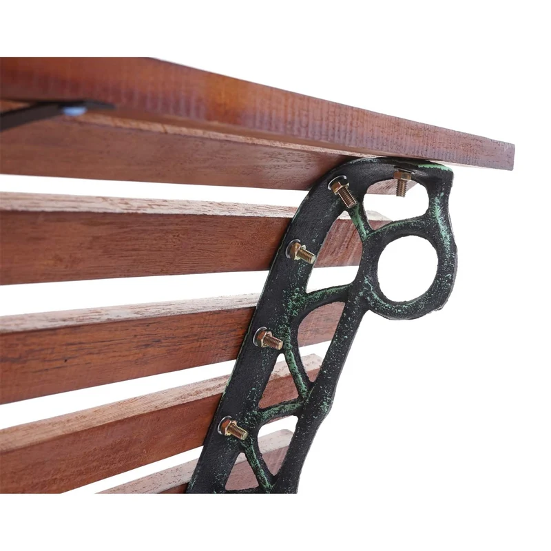 Banc de jardin avec dossier en bois marron 2 places 122 cm 22kg 04_0005833