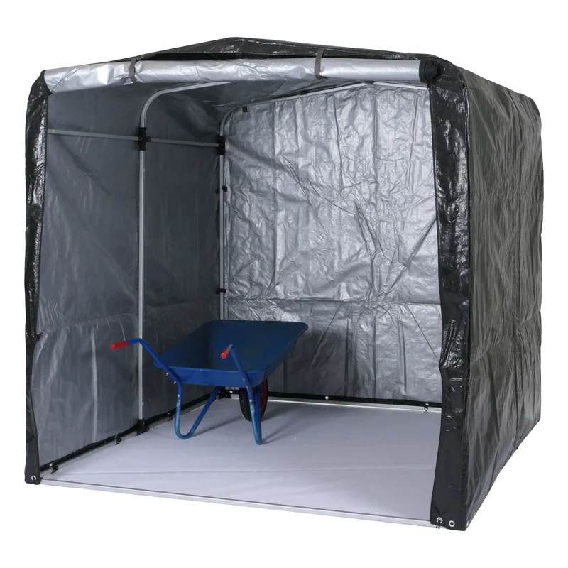 Abri de jardin en aluminium rangement divers extérieur protection uv imperméable 201x201x201 cm anthracite 04_0005734