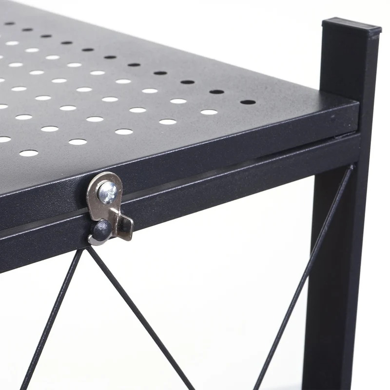 Etagère hwc-j85 étagère sur pied étagère de séjour pliable/pliable acier noir 4 niveau x 04_0006781
