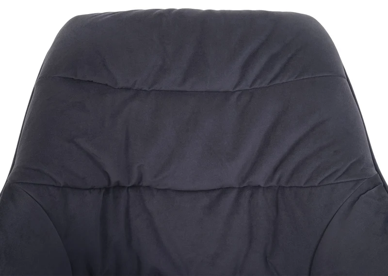 Chaise de salle à manger x1 rembourrée avec accoudoir rotatif en métal tissu gris 04_0006326
