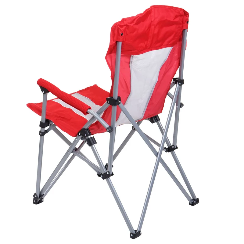 Chaise de camping pliable pêche avec porte-gobelet housse de protection lavable tissu rouge 04_0006244
