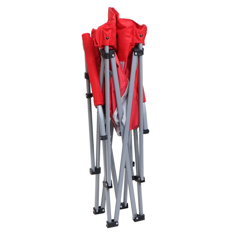 Chaise de camping pliable pêche avec porte-gobelet housse de protection lavable tissu rouge 04_0006244