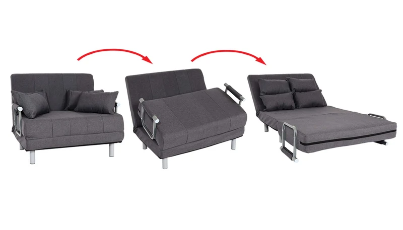 Fauteuil de couchage canapé-lit lit d'appoint relaxation surface de couchage 97x186 cm tissu gris foncé 04_0006260