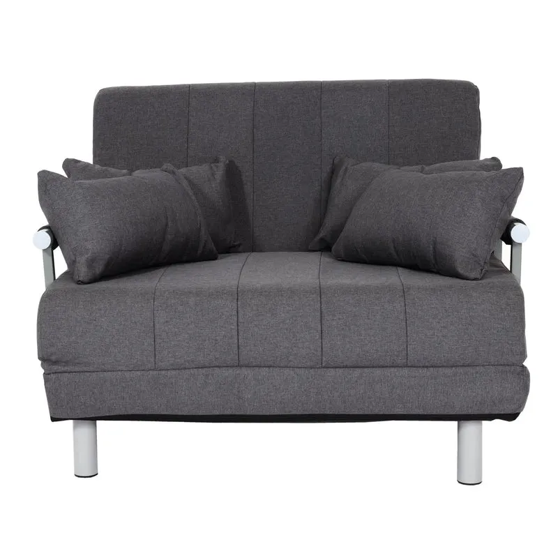 Fauteuil de couchage canapé-lit lit d'appoint relaxation surface de couchage 97x186 cm tissu gris foncé 04_0006260