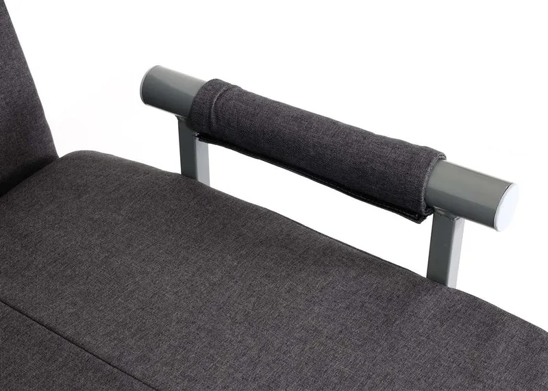 Fauteuil de couchage canapé-lit lit d'appoint relaxation surface de couchage 97x186 cm tissu gris foncé 04_0006260