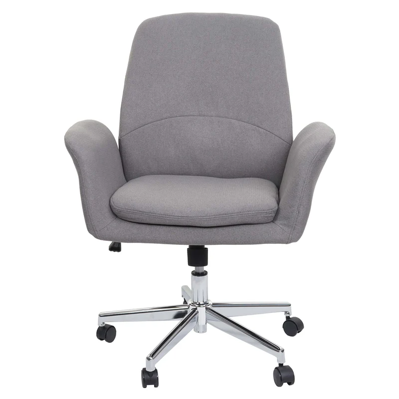 Chaise de bureau pivotante avec accoudoirs hauteur réglable en tissu gris 04_0006228