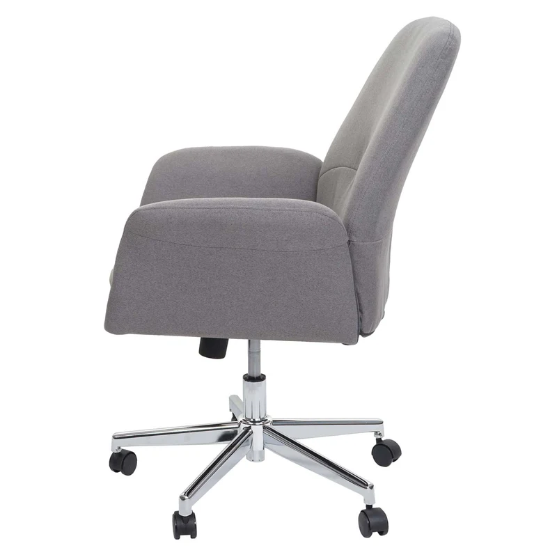 Chaise de bureau pivotante avec accoudoirs hauteur réglable en tissu gris 04_0006228