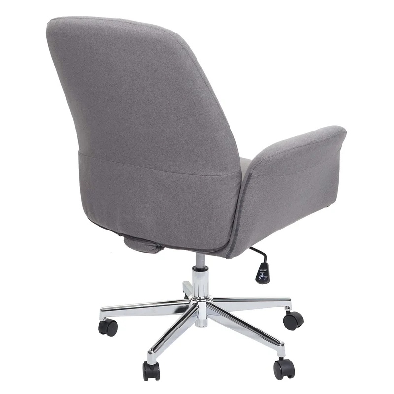 Chaise de bureau pivotante avec accoudoirs hauteur réglable en tissu gris 04_0006228