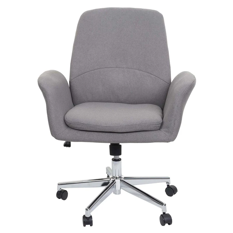 Chaise de bureau pivotante avec accoudoirs hauteur réglable en tissu gris 04_0006228