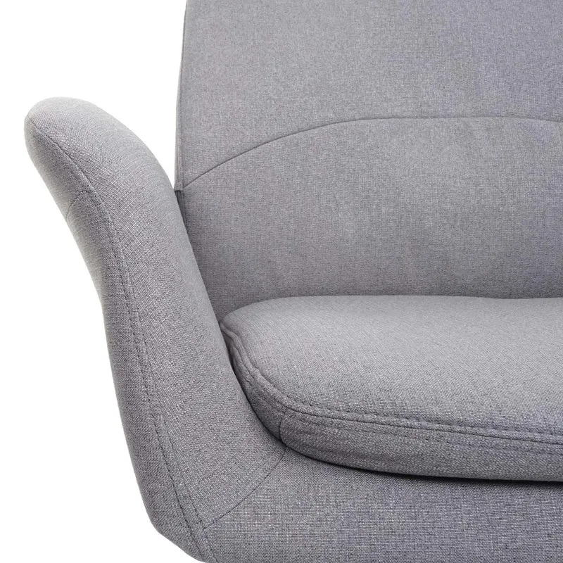 Chaise de bureau pivotante avec accoudoirs hauteur réglable en tissu gris 04_0006228