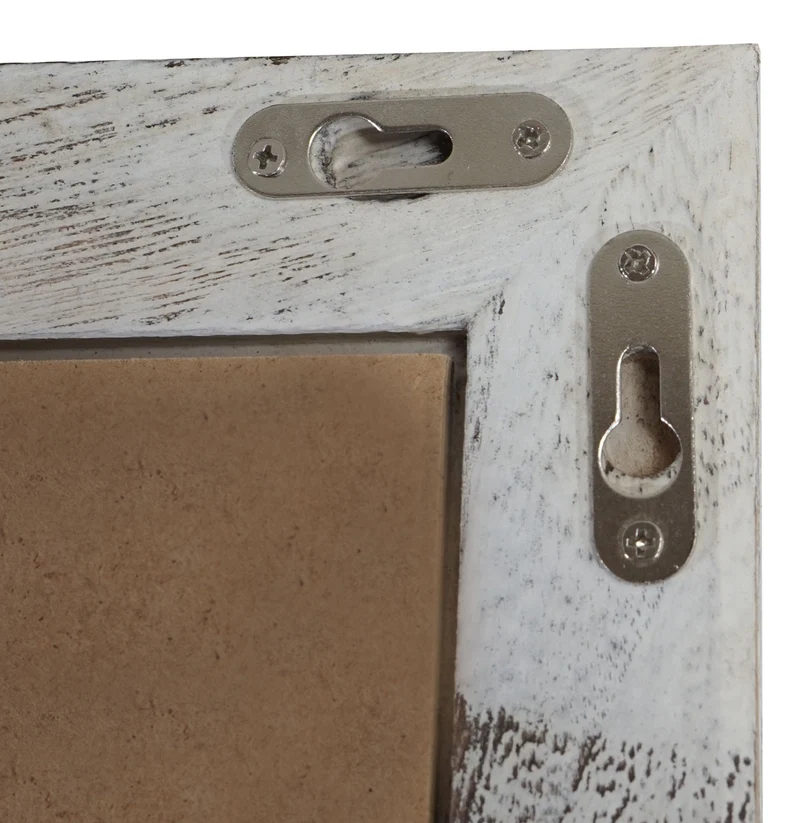 Cadre photo mural pour format photo 30x45 cm aspect vintage rustique en bois de pin blanc 04_0006093