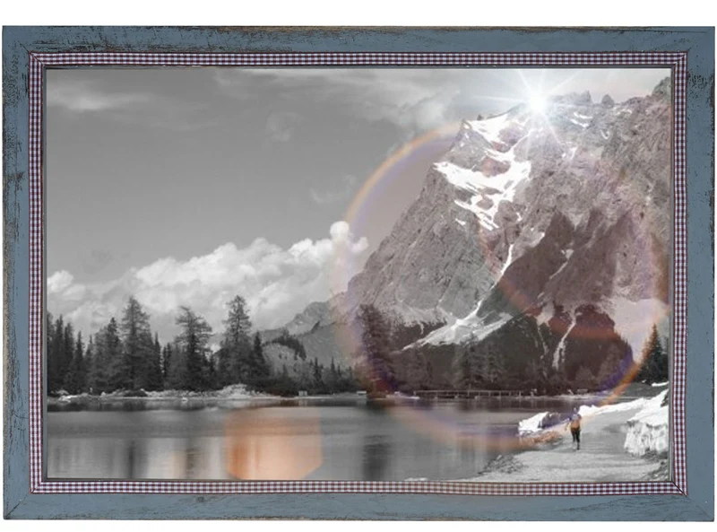 Cadre photo mural pour format photo 30x45 cm aspect vintage rustique en bois de pin blanc 04_0006093
