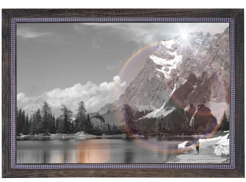 Cadre photo mural pour format photo 30x45 cm aspect vintage rustique en bois de pin marron 04_0006095