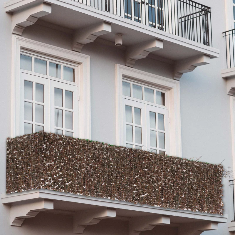 Brise-vue pour balcon protection contre le vent pour clôture de balcon terrasse 300x100 cm marron érable 04_0005946