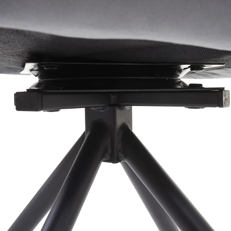 Lot de 6 chaises de salle à manger rotative avec accoudoirs en velours gris foncé cadre trépied noir 04_0000863