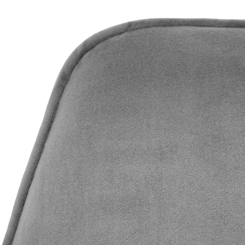 Lot de 6 chaises de salle à manger rotative avec accoudoirs en velours gris foncé cadre trépied noir 04_0000863