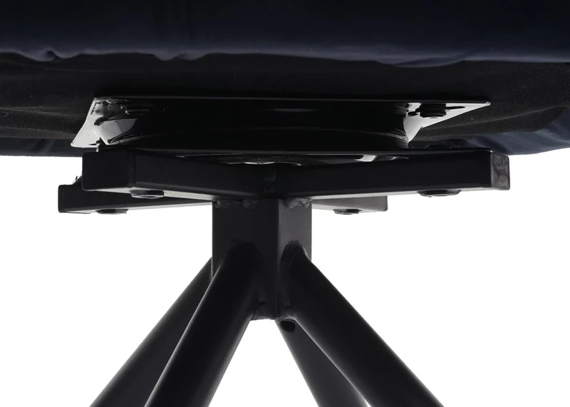Lot de 6 chaises de salle à manger rotative avec accoudoirs en velours bleu anthracite cadre trépied noir 04_0000861