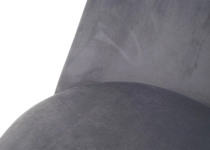 Lot de 2 chaises de salle à manger en velours gris assise et dossier arrondis pieds noirs 04_0000409