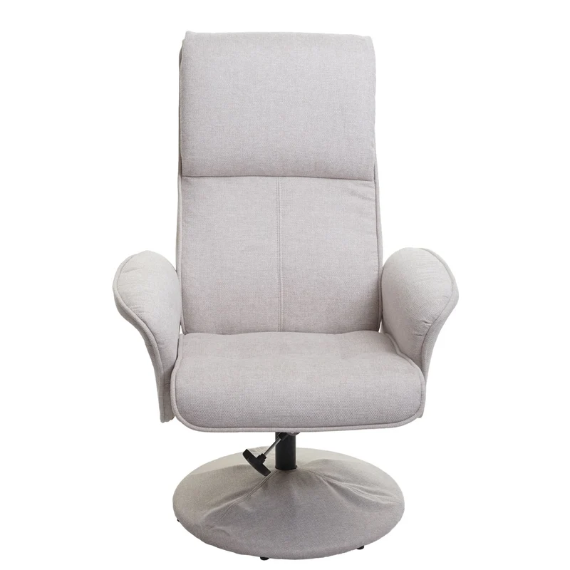 Fauteuil de relaxation TV avec repose-pieds design Chesterfield pivotant en PVC blanc 04_0003105