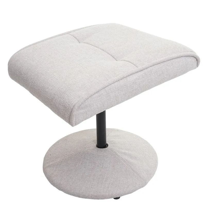 Fauteuil de relaxation TV avec repose-pieds design Chesterfield pivotant en PVC blanc 04_0003105