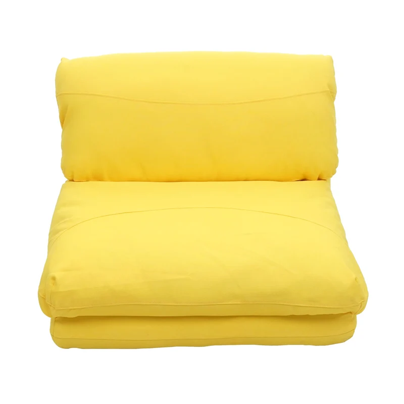 Canapé-lit polyvalent fonctionnelle pliante relaxation en tissu/textile jaune 04_0003098