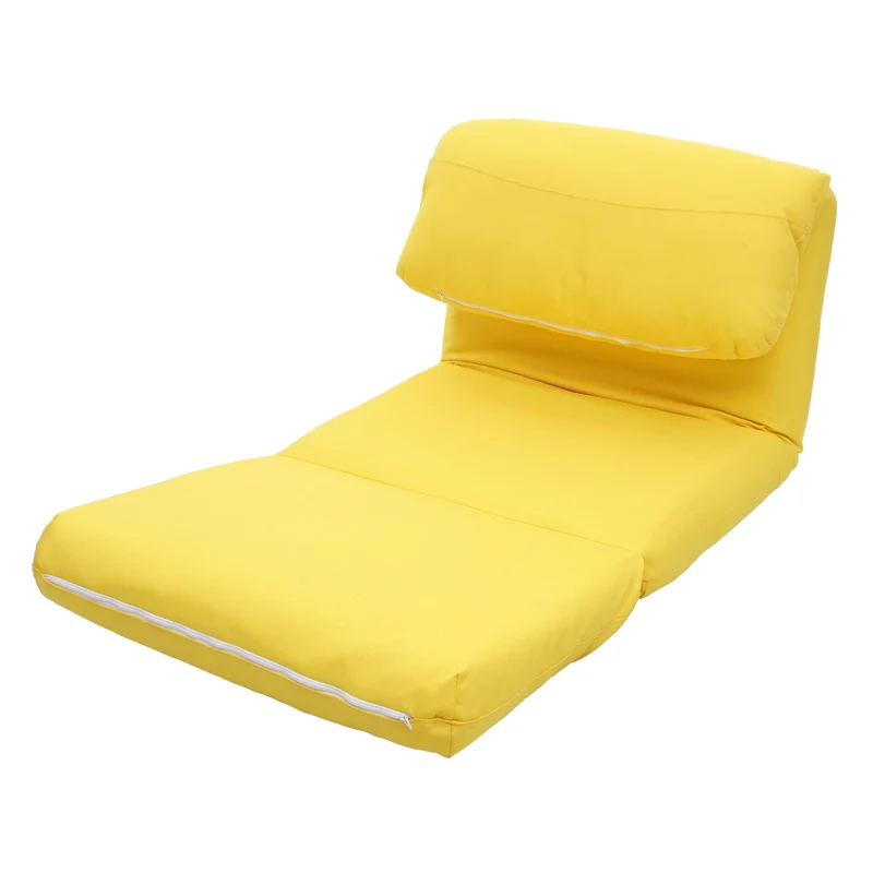 Canapé-lit polyvalent fonctionnelle pliante relaxation en tissu/textile jaune 04_0003098