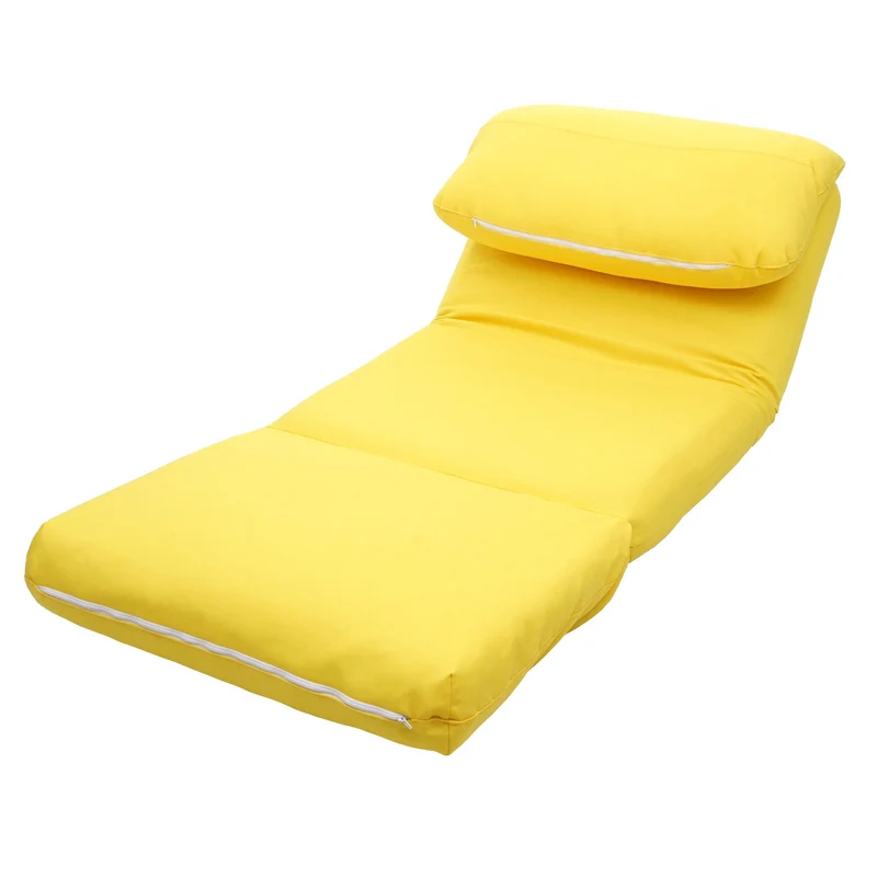 Canapé-lit polyvalent fonctionnelle pliante relaxation en tissu/textile jaune 04_0003098