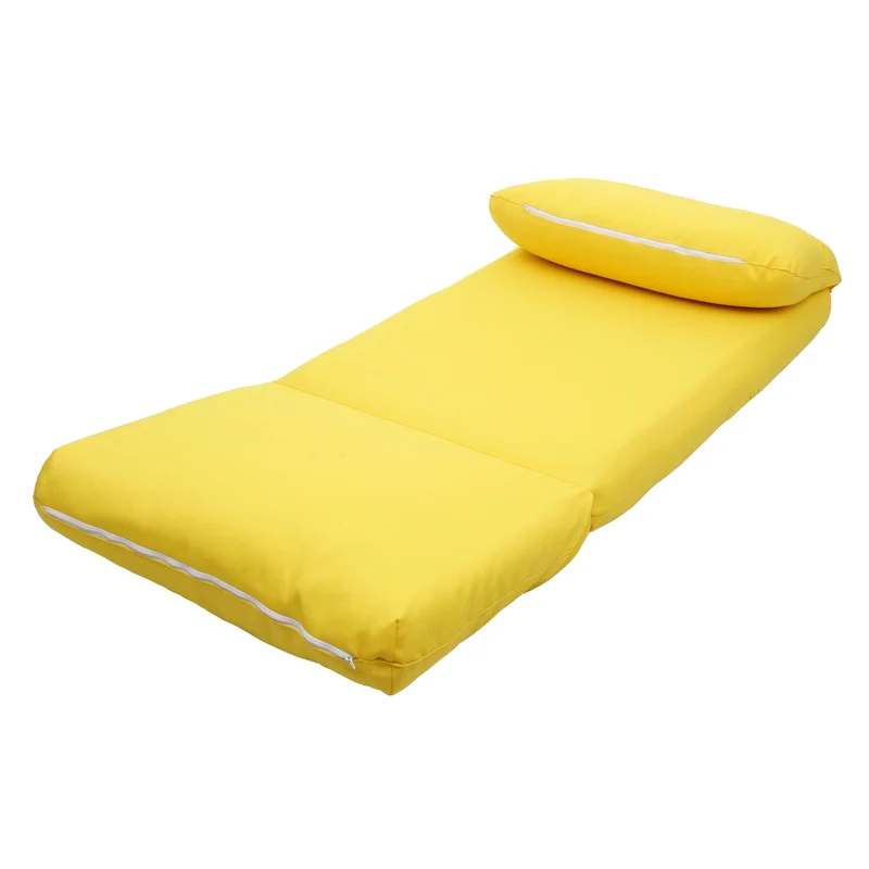 Canapé-lit polyvalent fonctionnelle pliante relaxation en tissu/textile jaune 04_0003098
