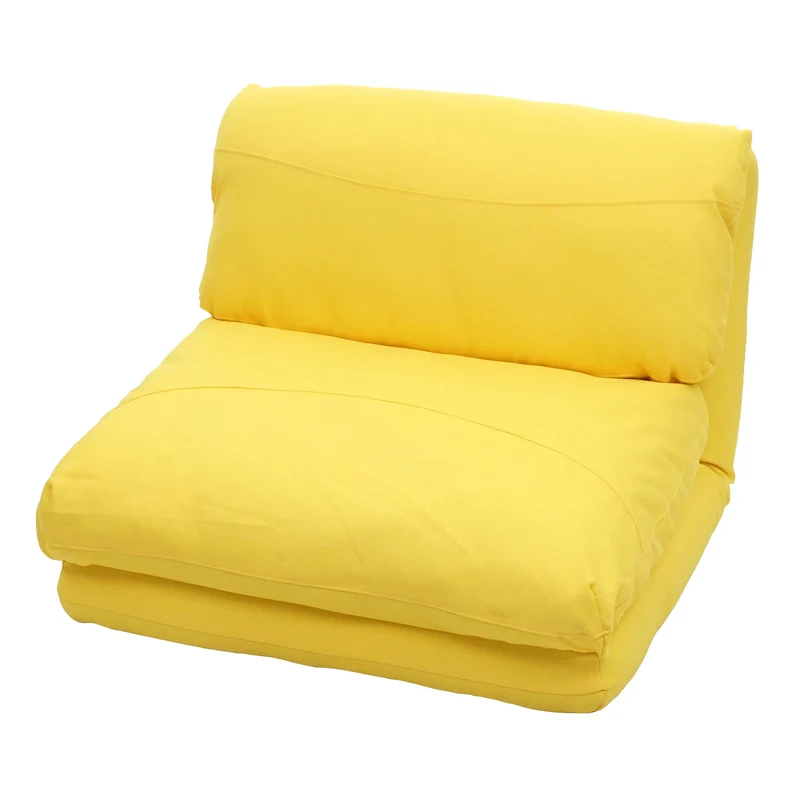 Canapé-lit polyvalent fonctionnelle pliante relaxation en tissu/textile jaune 04_0003098