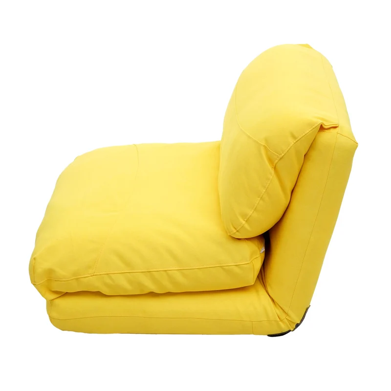 Canapé-lit polyvalent fonctionnelle pliante relaxation en tissu/textile jaune 04_0003098