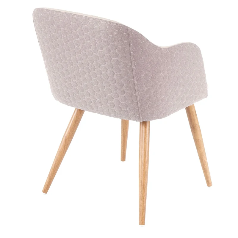 Chaise de salle à manger x1 design rétro accoudoirs tissu/textile crème-beige 04_0002219