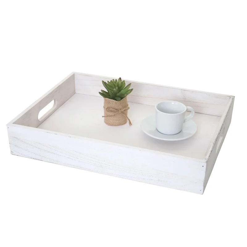 Lot de 6 caisses en bois boite de rangement décorative en bois blanc vieilli 04_0003014