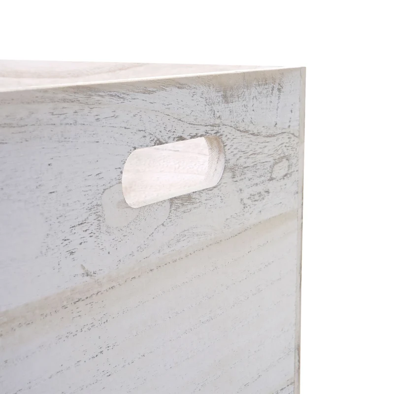 Lot de 6 caisses en bois boite de rangement décorative en bois blanc vieilli 04_0003014