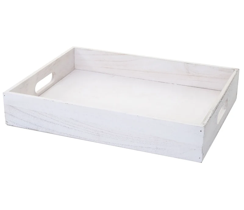 Lot de 6 caisses en bois boite de rangement décorative en bois blanc vieilli 04_0003014