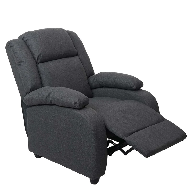 Fauteuil TV relaxation transat inclinable en tissu/textile gris foncé 04_0002012