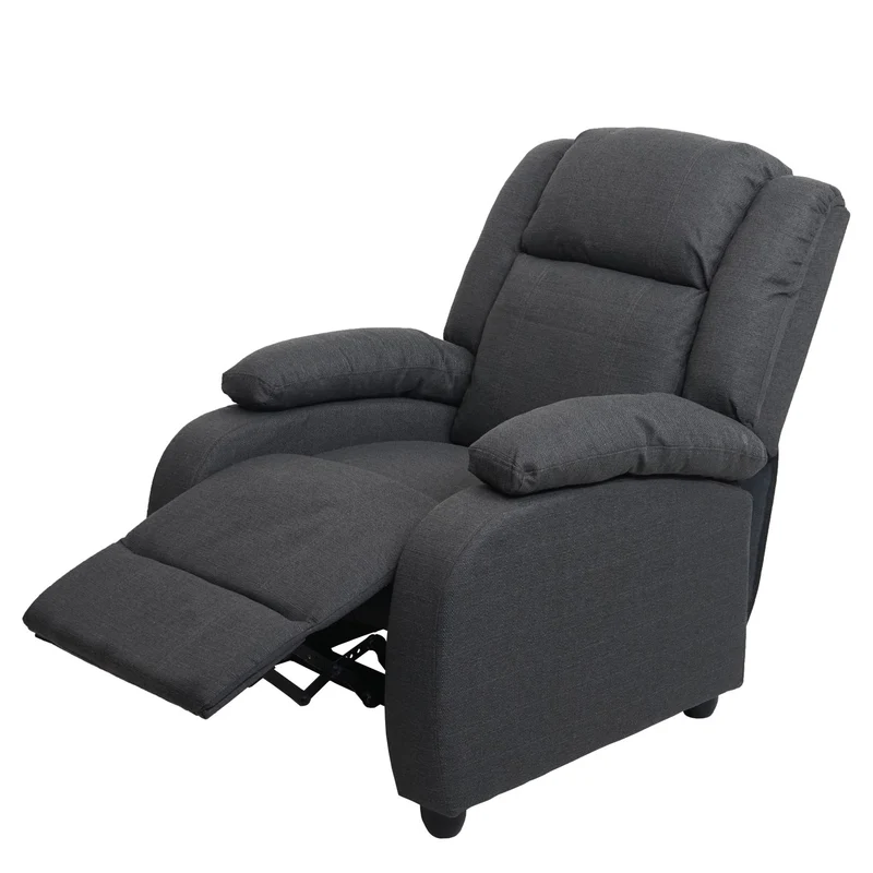 Fauteuil TV relaxation transat inclinable en tissu/textile gris foncé 04_0002012