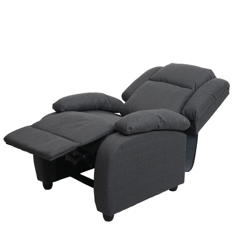 Fauteuil TV relaxation transat inclinable en tissu/textile gris foncé 04_0002012
