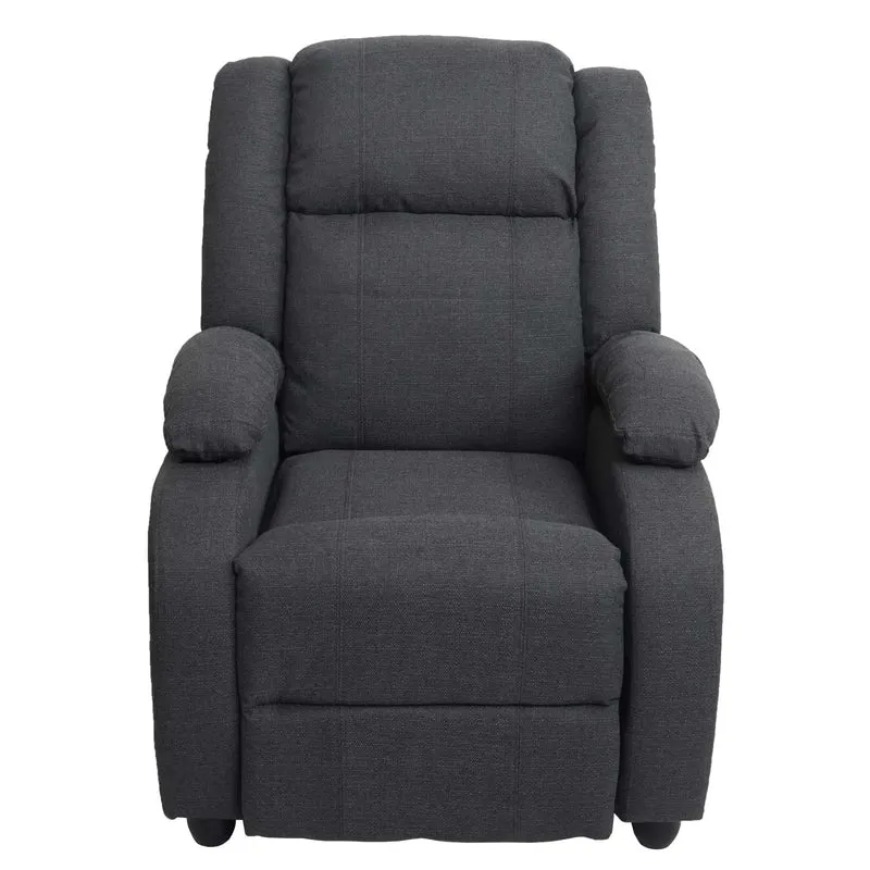 Fauteuil TV relaxation transat inclinable en tissu/textile gris foncé 04_0002012