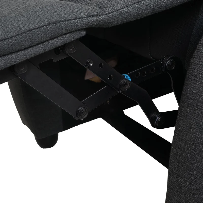 Fauteuil TV relaxation transat inclinable en tissu/textile gris foncé 04_0002012