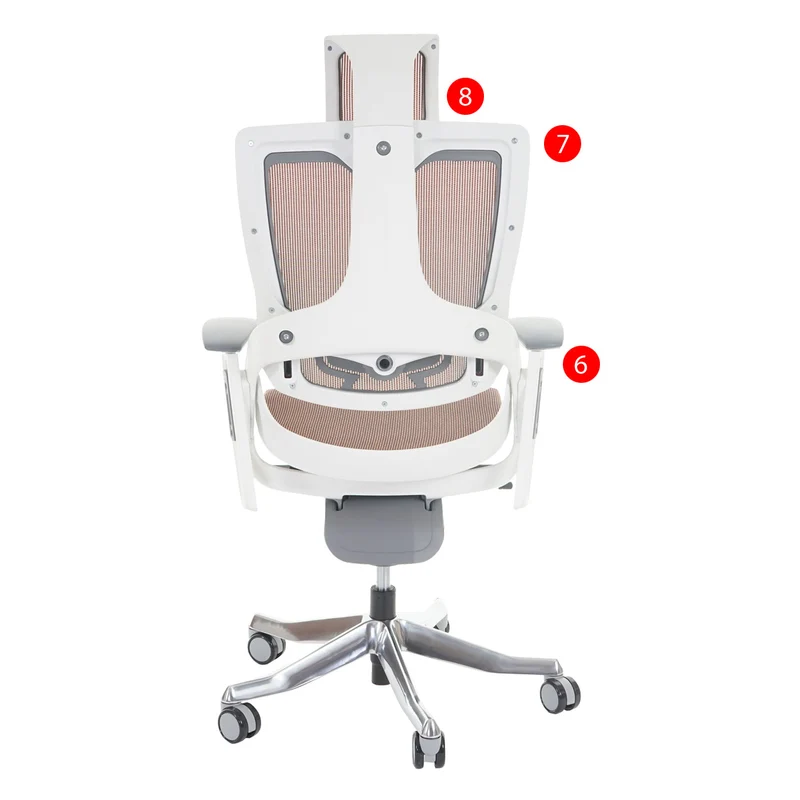 Fauteuil de bureau ergonomique pivotant inclinable avec appui-tête rembourrage/maille marron 04_0001895