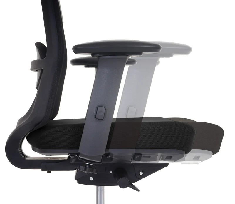 Chaise de bureau ergonomique fonction bascule avec accoudoirs en tissu mesh noir 04_0001889