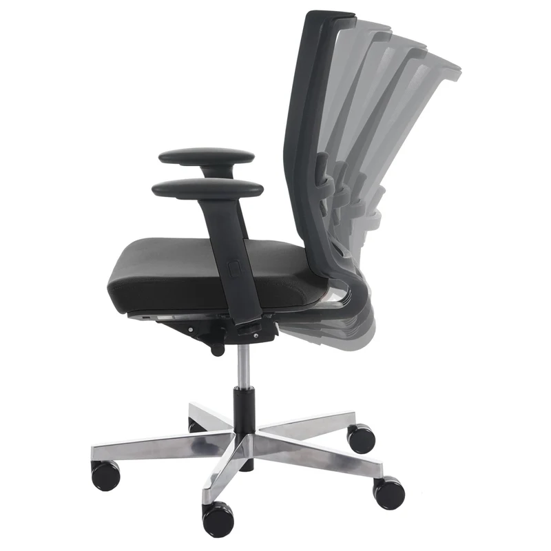 Chaise de bureau ergonomique fonction bascule avec accoudoirs en tissu mesh noir 04_0001889